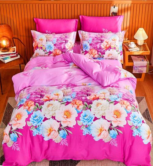 所有关键词 被套红牡丹图片20  纯棉四件套全棉床单床上用品粉红色